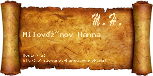 Milovánov Hanna névjegykártya
